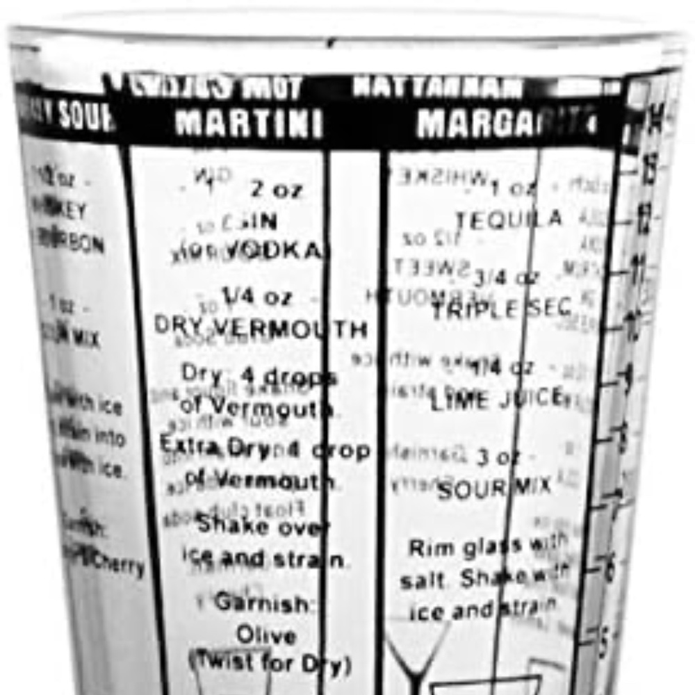 BarConic Classic Recipes Measured Mixing Glass 12oz Shaker Bar Collectible